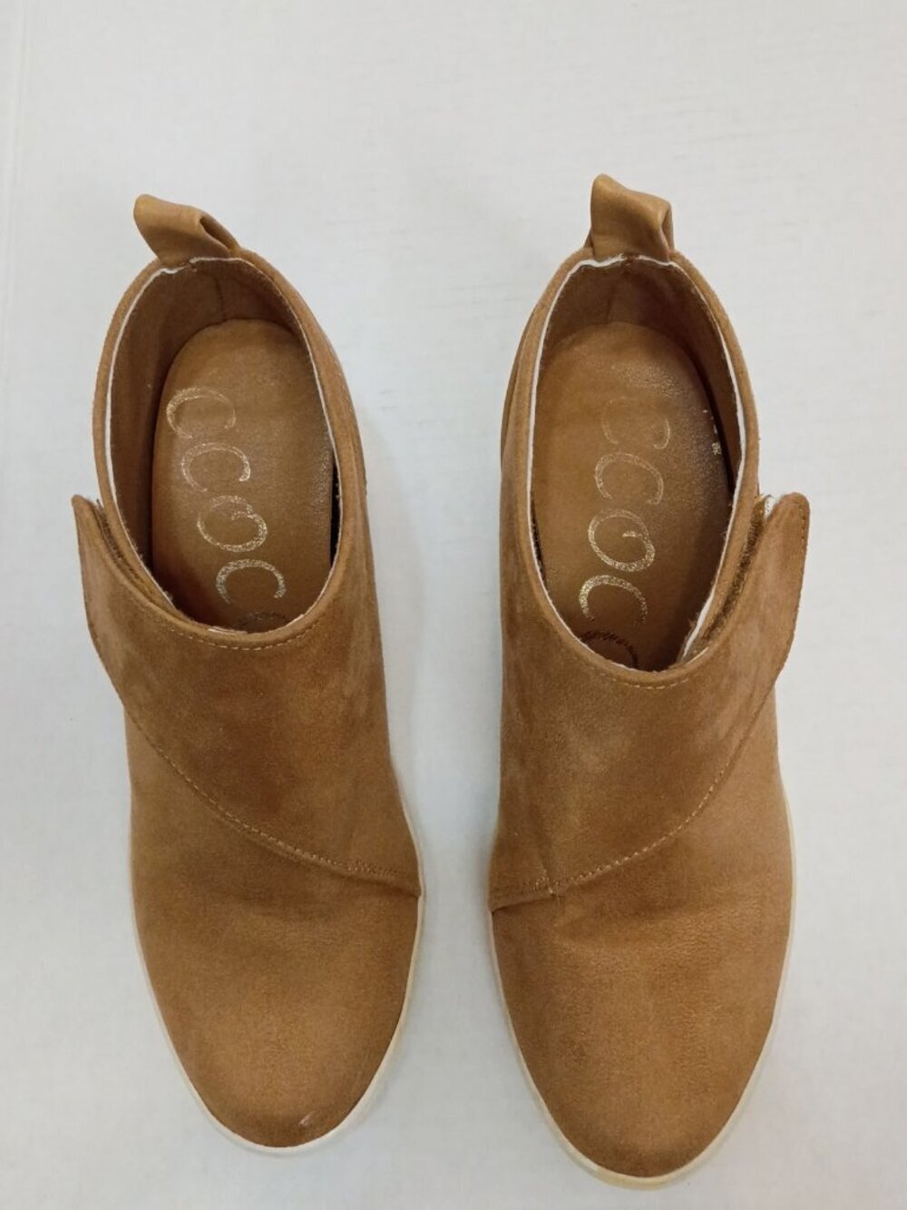 CCOCCI Penelope Tan Wedge Sneaker Booties Size Women's 6 - Picture 5 of 11